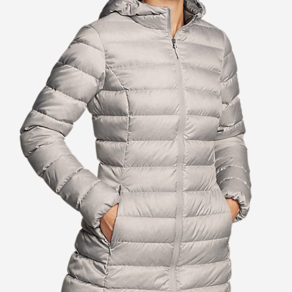 Eddie Bauer Cirruslite Down Parka: Light Grey: XS
